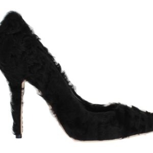 Black Xiangao Lamb Fur Leather Pumps