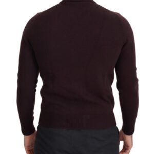 Brown Wool Turtle Neck Pullover Sweater