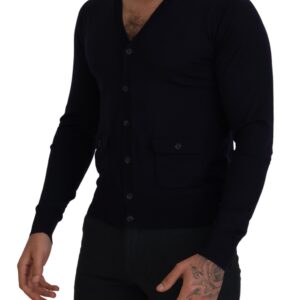 Blue Wool STAFF Down Cardigan Sweater
