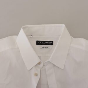 White Cotton Peacock Feather Formal GOLD Shirt
