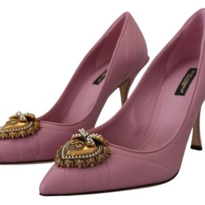 Pink Leather Heart DEVOTION Heels Pumps Shoes