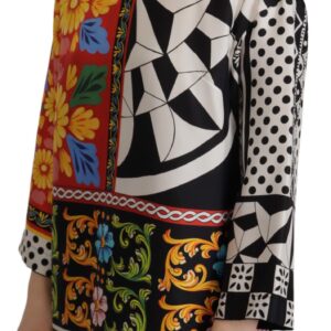 Multicolor Printed Baroque Loose Long Sleeve
