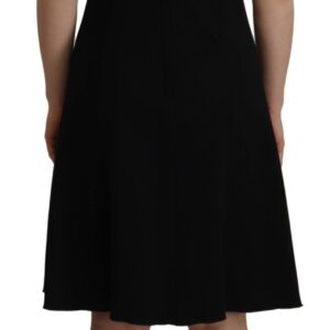 Black Leopard A-line Knee Length Dress