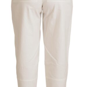 White High Waist Tapered Women Cotton Pants