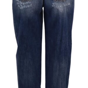 Blue Washed High Waist Loose Fit Pants
