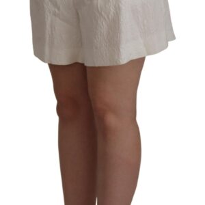 White High Waist Culotte Cotton Shorts