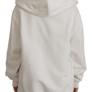 White Hoodie Pullover Embroidered Sweater