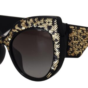 Black Gold Sequin Butterfly Polarized DG4326 Sunglasses