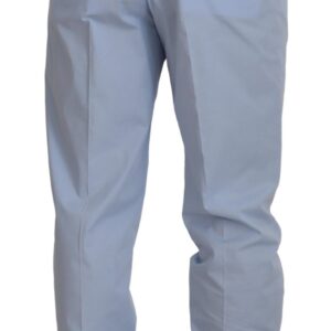 Blue Cotton Stretch Trousers Chinos Pants