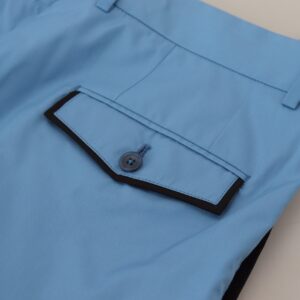Blue Cotton Silk Trousers Chinos Pants