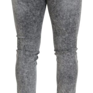 Gray Slim Fit Wash Stretch Cotton Denim Jeans