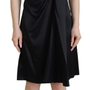Black Silk Shift Short Mini Party Dress