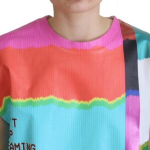 Multicolor TV Print Blouse Cotton  T-shirt