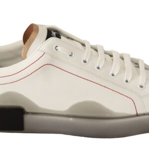 White Gold Leather Low Top Sneakers Casual Shoes