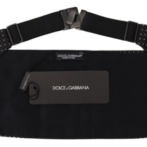 Black Polka Dot Wide Waist Men Belt Cummerband