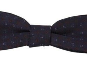 Blue Pattern Silk Adjustable Neck Papillon Bow Tie