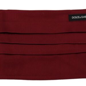 Maroon Silk Pleated Elastic Ear Strap One Size Face Mask