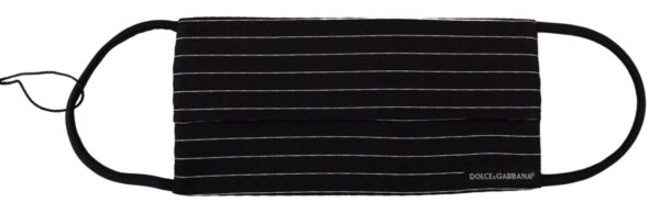 Black White Stripes Elastic Ear Strap One Size Face Mask
