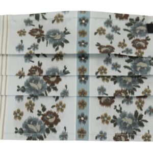 White Floral Cotton Pleated Elastic Ear Strap Face Mask