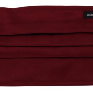 Maroon Silk Pleated Elastic Ear Strap One Size Face Mask