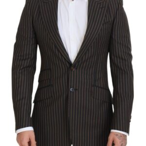 Black Brown Stripes Single Breasted Blazer