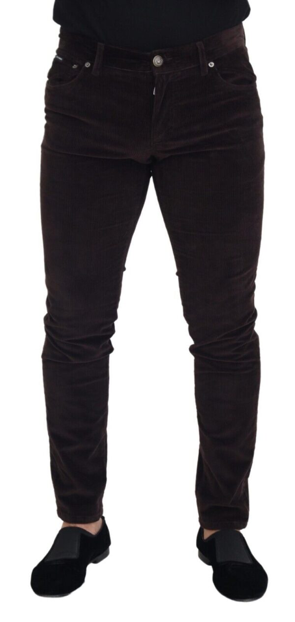 Brown Corduroy Men Casual Trouser Pants
