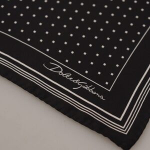 Black Polka Dots DG Logo Square Handkerchief
