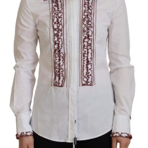 White Lace Long Sleeves Ruffle Collar Top