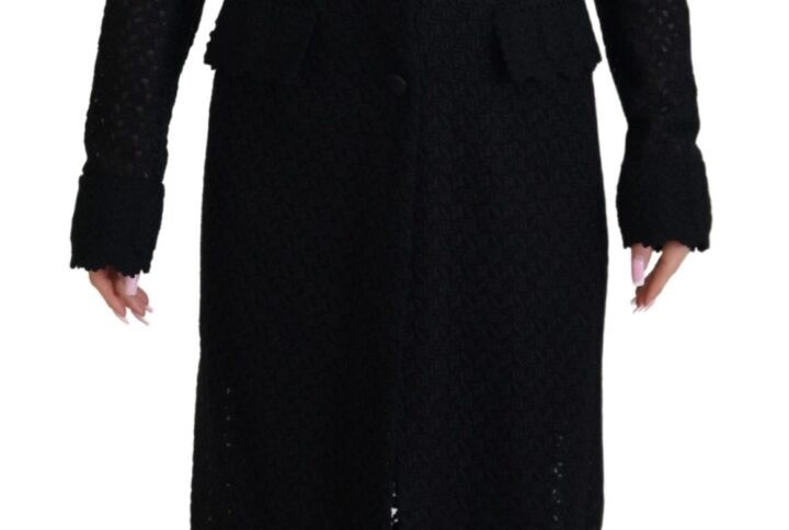 Black Button Down Long Blazer Cotton Jacket | Jag Couture London – New York