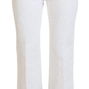 White Leopard Print High Waist Pants