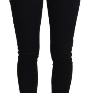 Black Cotton High Waist Casual Denim Jeans