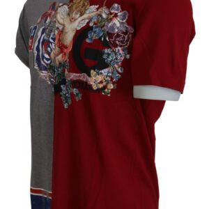 Red Gray Two Model DG Angel Crewneck  T-shirt