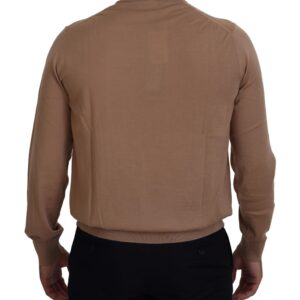 Beige Cashmere Crown Logo Pullover Sweater