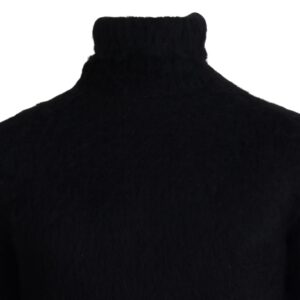 Black Gold Turtleneck Mohair Pullover Mens Sweater