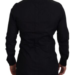Black Gold Crown Slim Fit Dress Formal Shirt