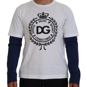White Blue DG Crown Pullover Sweater
