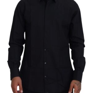 Black Gold Cotton Slim Fit Dress Mens Shirt