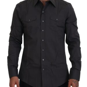 Gray SICILIA Slim Fit Stretch Dress Shirt
