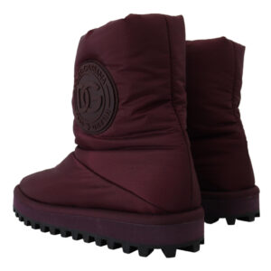 Bordeaux Nylon Boots Padded Mid Shoes