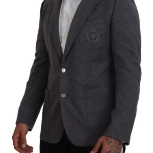 Gray Wool Stretch Slim Fit Jacket Blazer