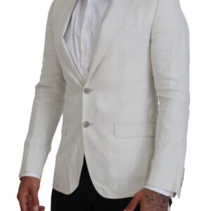 White Linen Slim Fit Jacket Blazer