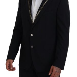 Black Wool Stretch Slim Fit Jacket Blazer