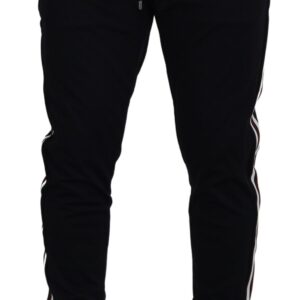 Black DG Print Mens Jogger Pants