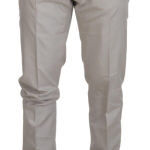 Off White Silk Mid Waist Chino Pants