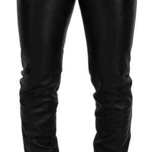 Black Shiny Stretch Skinny Pants