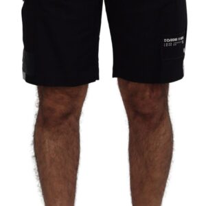 Black Bermuda Cargo Casual Shorts