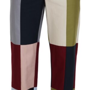Multicolor Cotton Patchwork Pants