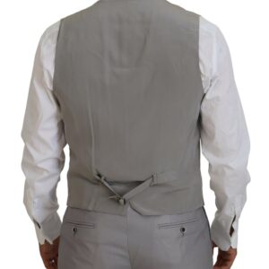 Silver Wool Silk 3 Piece Slim Fit Suit
