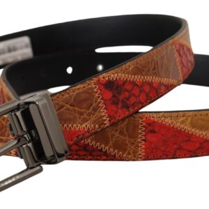 Multicolor Exotic Vintage Chrome Buckle Belt