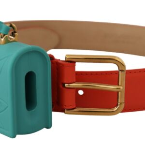 Orange Leather Devotion Heart Micro Bag Headphones Belt